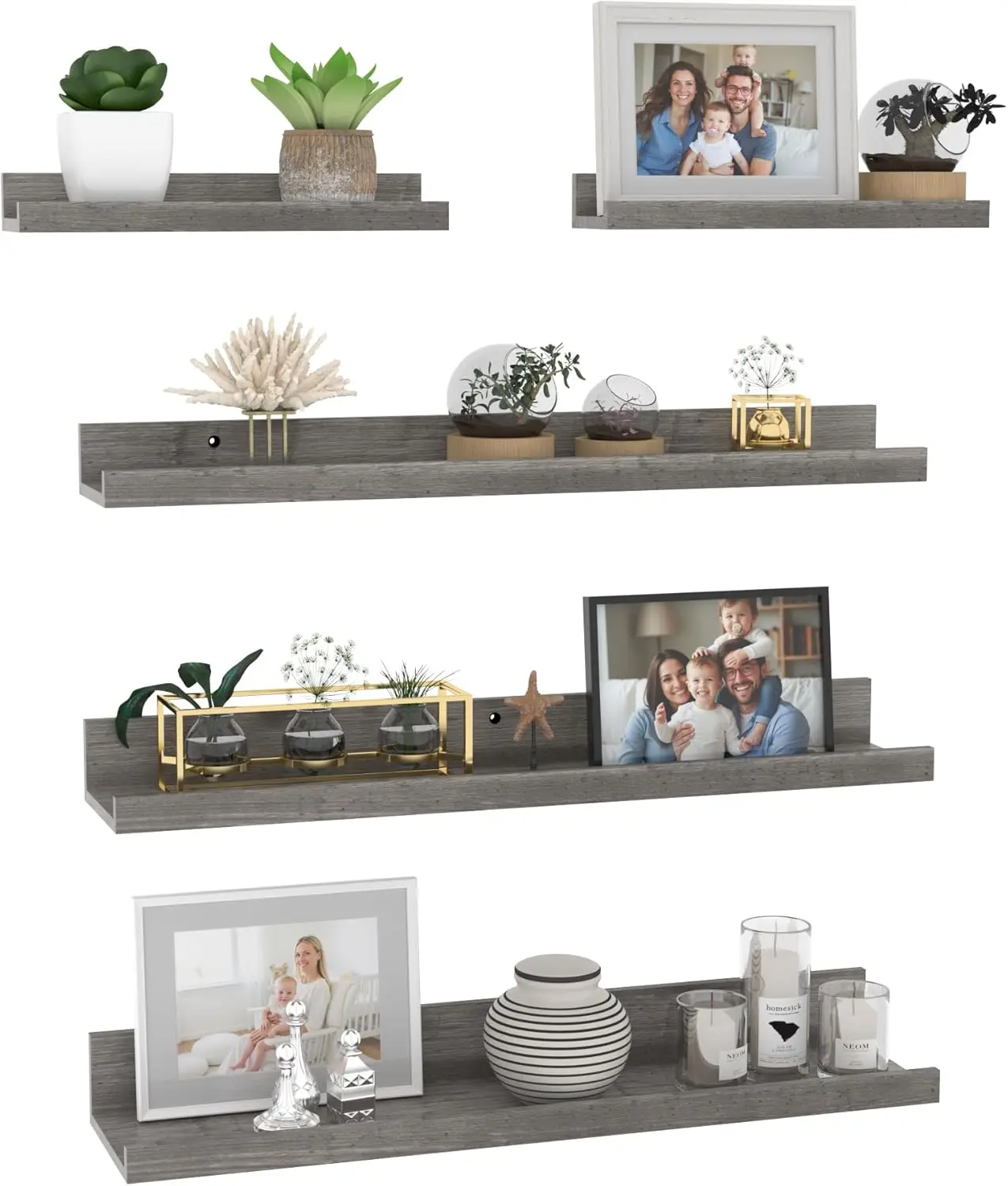 24 Inch Wall Mounted Floating Shelves Set of 5, Grey Wood Wall Shelves for Bathroom, Bedroom, Kitchen, Living Room Stor
24 Inch Wall Mounted Floating Shelves Set of 5, Grey Wood Wall Shelves for Bathroom, Bedroom, Kitchen, Living Room Stor