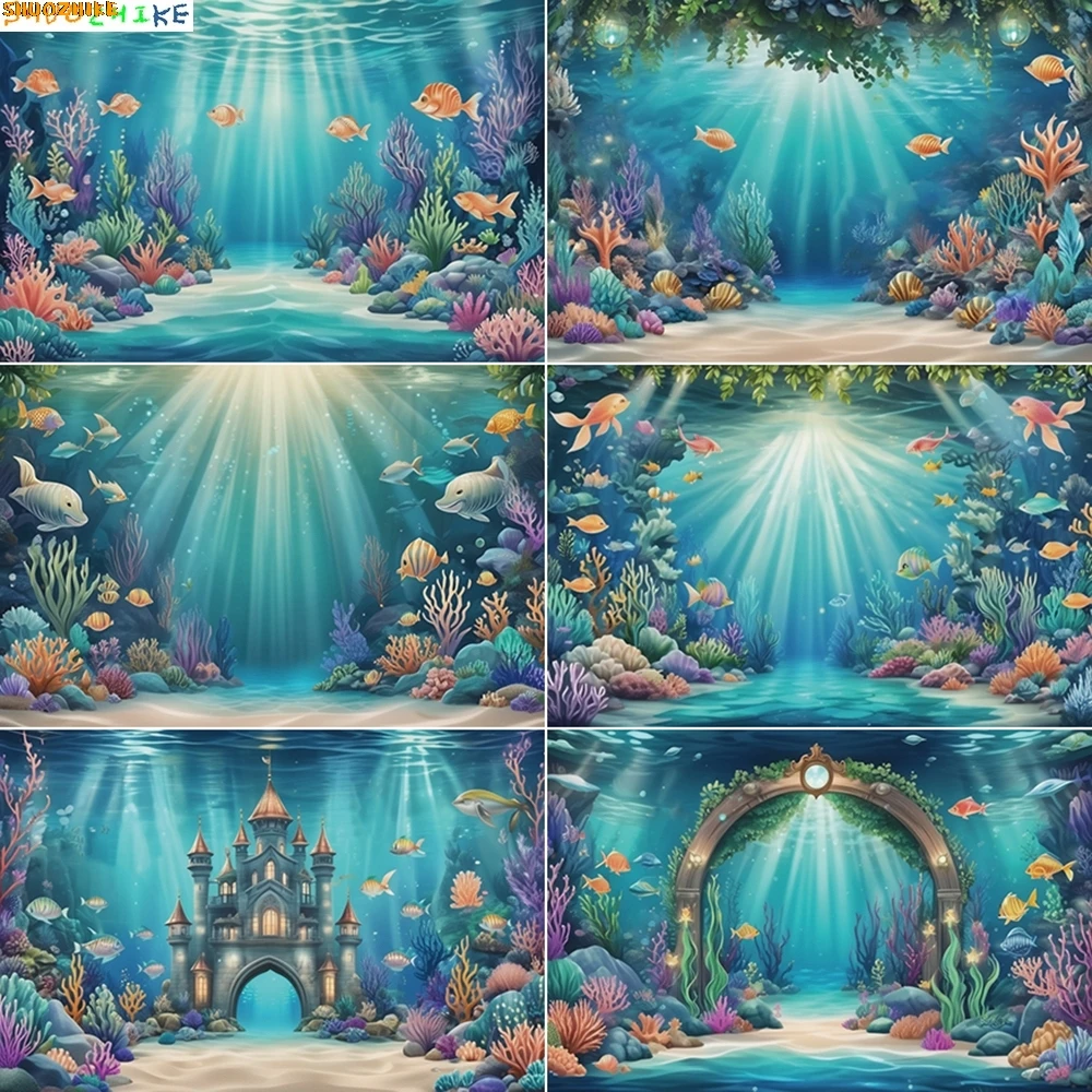 Blue Ocean Baby Photography Backgrounds Children's First Birthday Year Seabed Backdrops Personalized Party Accessories
Blue Ocean Baby Photography Backgrounds Children's First Birthday Year Seabed Backdrops Personalized Party Accessories