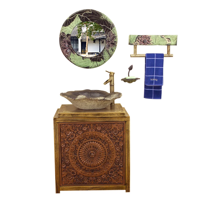 New Chinese bathroom cabinet combination washstand custom washstand retro engraved modern new Chinese style
New Chinese bathroom cabinet combination washstand custom washstand retro engraved modern new Chinese style