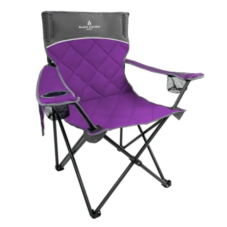 Sierra Quilted Padded Camping Chair Oversized Heavy Duty Outdoor Lounge Seat Supports 300 lbs Portable Folding with Cup Holder
Sierra Quilted Padded Camping Chair Oversized Heavy Duty Outdoor Lounge Seat Supports 300 lbs Portable Folding with Cup Holder