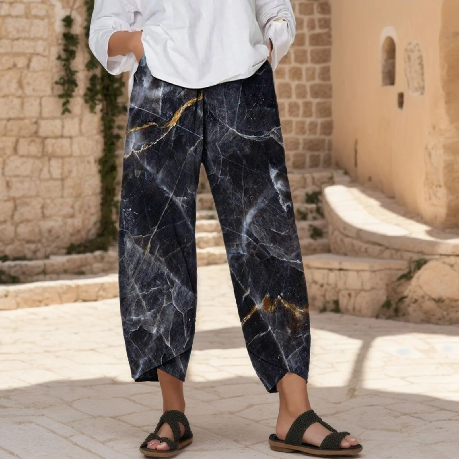Women Leisure Trousers with Pocket Loose Printed Fashion Comfortable Pants Casual Wide Leg Daily Classic Comfort Capri Pants
Women Leisure Trousers with Pocket Loose Printed Fashion Comfortable Pants Casual Wide Leg Daily Classic Comfort Capri Pants