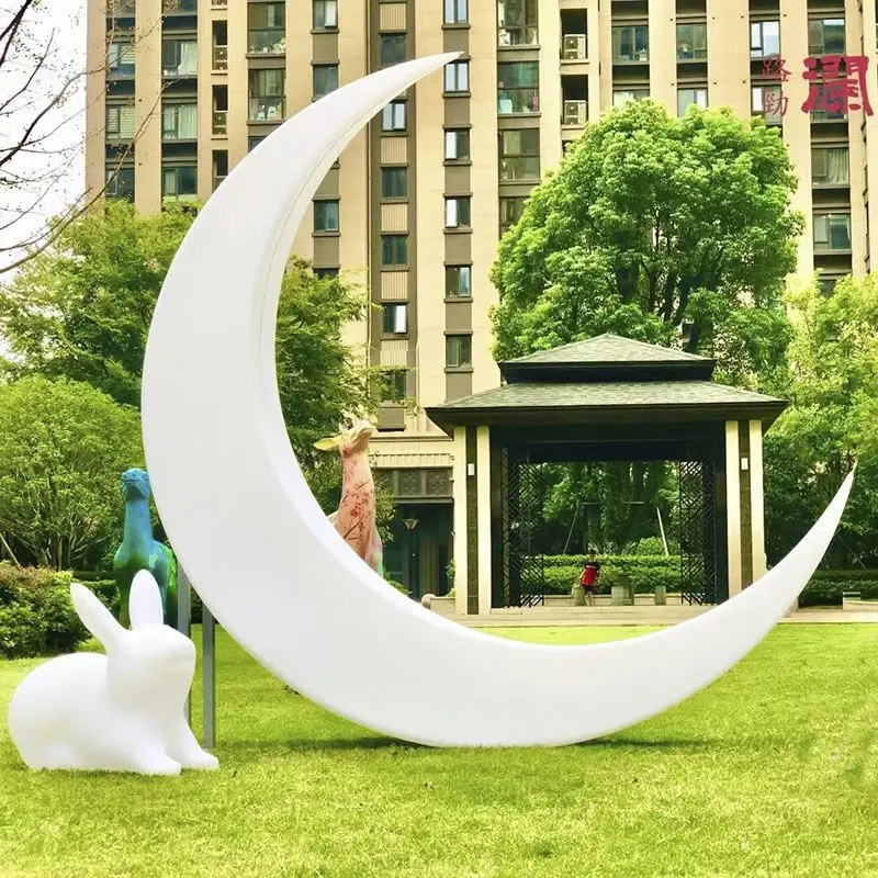 2.7 meters outdoor luminous moon swing courtyard decoration half moon swing shopping mall landing landscape
2.7 meters outdoor luminous moon swing courtyard decoration half moon swing shopping mall landing landscape