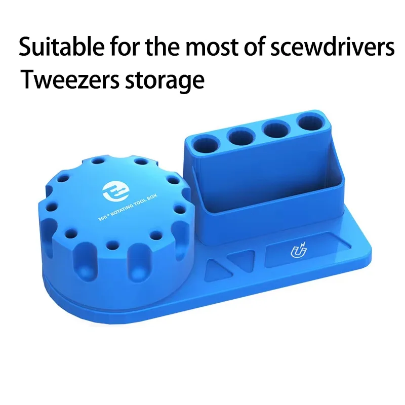 TELIJIA TE-193 Multi-function Screwdriver Tweezers Storage Box Rotating 360° Tools Screwdriver Stand Holder for Maintenance Repa
TELIJIA TE-193 Multi-function Screwdriver Tweezers Storage Box Rotating 360° Tools Screwdriver Stand Holder for Maintenance Repa