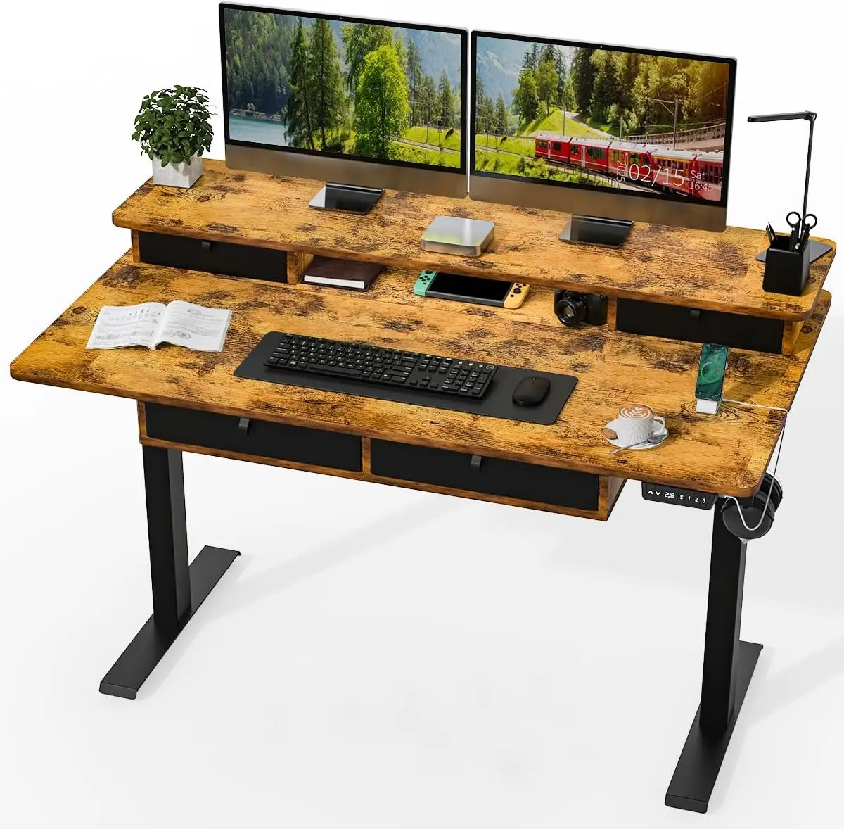 55 x 30 Inch Electric Standing Desk with 4 Drawers, Adjustable Height Computer Desk for Home Office, Large Workstation Sit
55 x 30 Inch Electric Standing Desk with 4 Drawers, Adjustable Height Computer Desk for Home Office, Large Workstation Sit