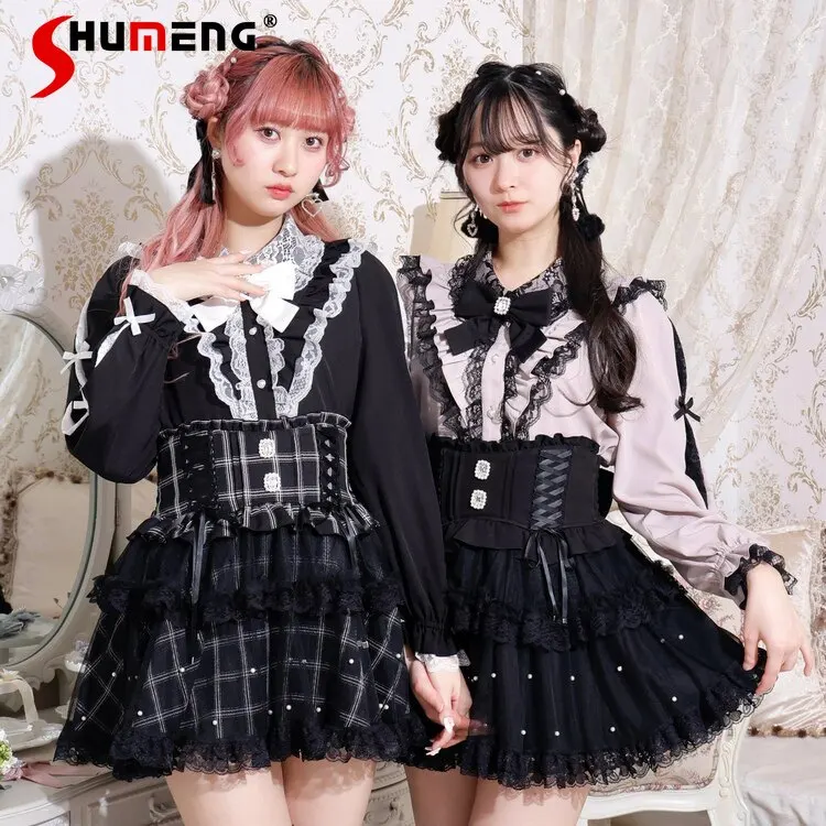 Japanese Mines Style Mass-produced Sweet Cute Bow Lace Spliced Heart Buckle Versatile Lolita Long-sleeved Shirt Tops for Women
Japanese Mines Style Mass-produced Sweet Cute Bow Lace Spliced Heart Buckle Versatile Lolita Long-sleeved Shirt Tops for Women