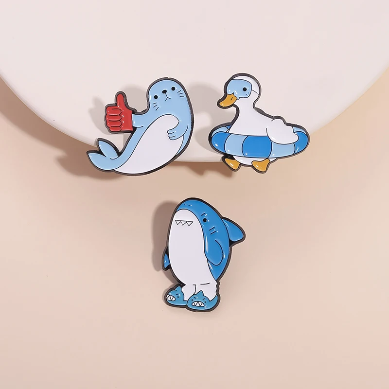Cute Marine Creatures Enamel Pin Whales Dolphins Ducks Brooches Lapel Clothes Badge Cartoon Animalsjewelry Gift Wholesale
Cute Marine Creatures Enamel Pin Whales Dolphins Ducks Brooches Lapel Clothes Badge Cartoon Animalsjewelry Gift Wholesale 