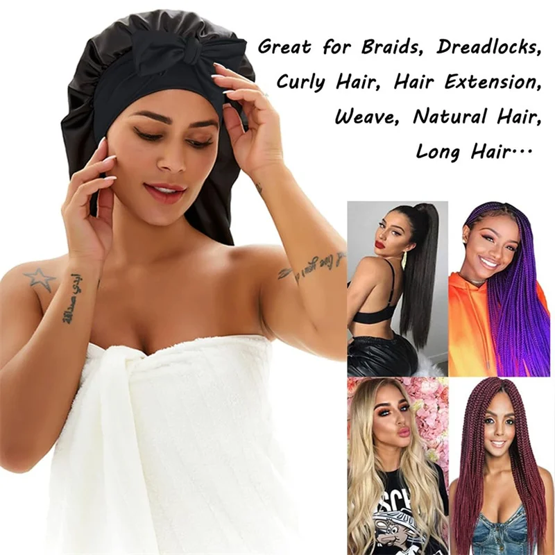Elastic Butterfly Knot Long Tail Sleep Cap for Women Satin Hair Cap with Long Ties Hair Protection Large Head Size
Elastic Butterfly Knot Long Tail Sleep Cap for Women Satin Hair Cap with Long Ties Hair Protection Large Head Size