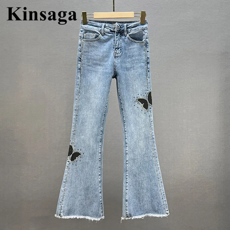 Aesthetic Design Bow Drill Micro Flared Jeans Women Wide Leg Fringe Stretch Skinny Demin Pants Mujer Elegant Tassel Bell Bottoms
Aesthetic Design Bow Drill Micro Flared Jeans Women Wide Leg Fringe Stretch Skinny Demin Pants Mujer Elegant Tassel Bell Bottoms