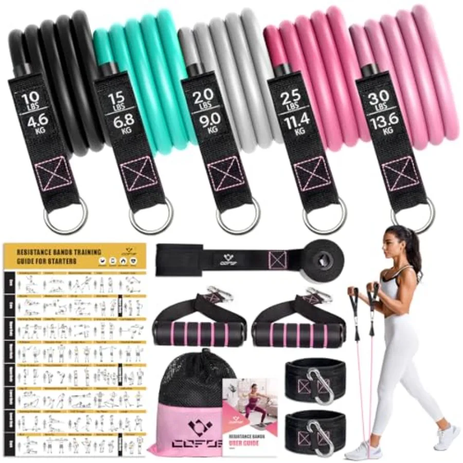 Resistance Bands with Handles for Women 5 Level Exercise Bands Workout Bands for Physical Therapy Yoga Pilates Door Anchor Stor
Resistance Bands with Handles for Women 5 Level Exercise Bands Workout Bands for Physical Therapy Yoga Pilates Door Anchor Stor