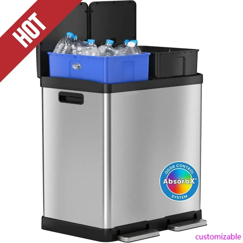 Мусорное ведро и контейнер для переработки отходов Hot-16 на 16 галлонов для кухни с фильтрами от запаха, 2 внутренних ведра по 8 галлонов (30 л)
Мусорное ведро и контейнер для переработки отходов Hot-16 на 16 галлонов для кухни с фильтрами от запаха, 2 внутренних ведра по 8 галлонов (30 л)