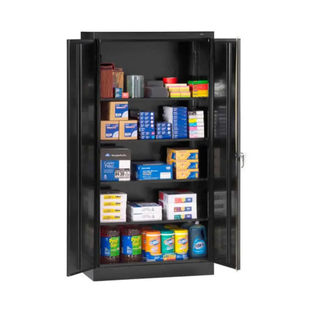 24-Gauge Steel Storage Cabinet with 4 Shelves, 150 lbs Capacity, 36W x 72H x 18D, Black
24-Gauge Steel Storage Cabinet with 4 Shelves, 150 lbs Capacity, 36W x 72H x 18D, Black