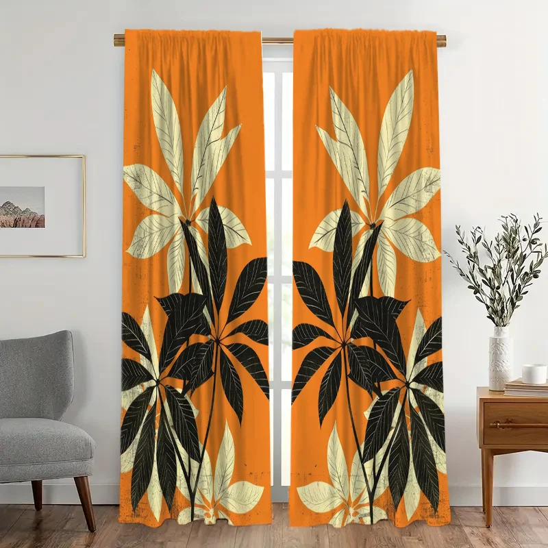 Statement Tropical Leaf Print Curtains Drapes Orange Jungle Pattern Window Curtains for Home Decoration Living Room Decor
Statement Tropical Leaf Print Curtains Drapes Orange Jungle Pattern Window Curtains for Home Decoration Living Room Decor