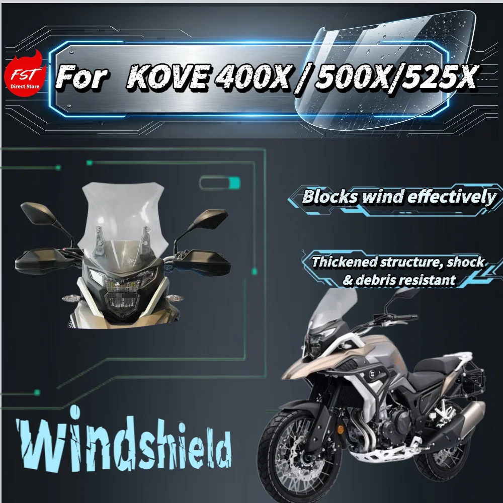 For Kove 400X 500X 525X Windshield No Drill Installation Clear PMMA Windscreen Touring Parts
For Kove 400X 500X 525X Windshield No Drill Installation Clear PMMA Windscreen Touring Parts