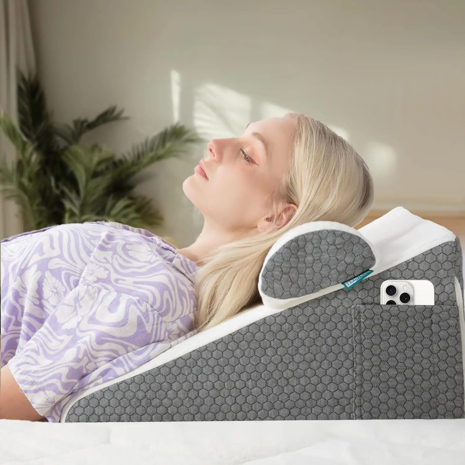 Wedge Pillow with Extra Bolster Bed for Sleep Apnea Acid Reflux Relief Back Pain After Surgery Wedge Cushion for Headboard
Wedge Pillow with Extra Bolster Bed for Sleep Apnea Acid Reflux Relief Back Pain After Surgery Wedge Cushion for Headboard