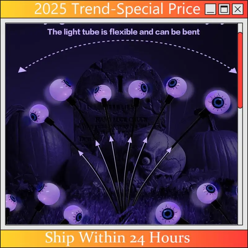 Halloween Decorations Outdoor Eyeball Lights, 4Pcs 8Leds Solar Pathway Lights Swaying By Wind For Garden Yard Durable Purple
Halloween Decorations Outdoor Eyeball Lights, 4Pcs 8Leds Solar Pathway Lights Swaying By Wind For Garden Yard Durable Purple
