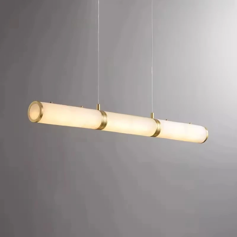 All Copper Natural Marble Snow Stone Chandelier Restaurant Designer Simple Living Room Dining Room Strip LED Spanish Marble Lamp
All Copper Natural Marble Snow Stone Chandelier Restaurant Designer Simple Living Room Dining Room Strip LED Spanish Marble Lamp