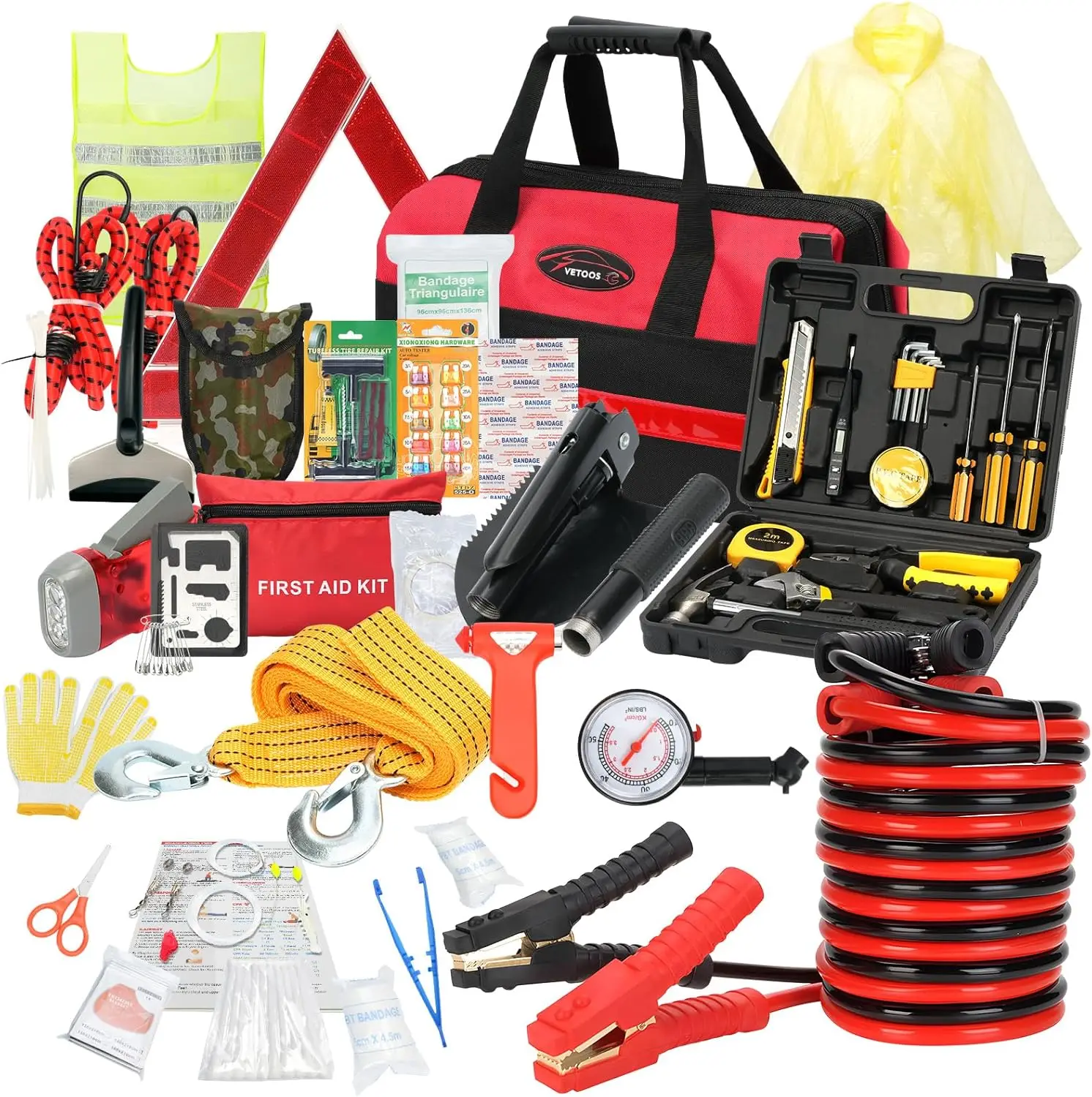 Комплект аварийного автомобиля с перемычками, инструментами для ремонта и сумкой для переноски — придорожная безопасность для транспортных средств
Комплект аварийного автомобиля с перемычками, инструментами для ремонта и сумкой для переноски — придорожная безопасность для транспортных средств