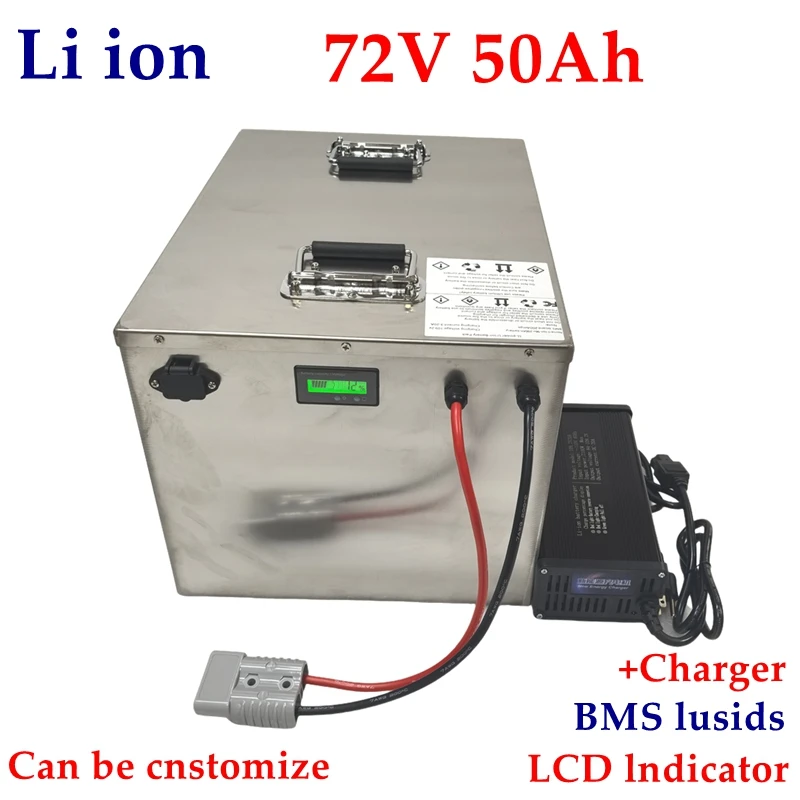 Waterproof 72V 50Ah lithium ion li-ion battery pack BMS 20S with bluetooth functions for scooter motorcycle ebike+10A Charger
Waterproof 72V 50Ah lithium ion li-ion battery pack BMS 20S with bluetooth functions for scooter motorcycle ebike+10A Charger