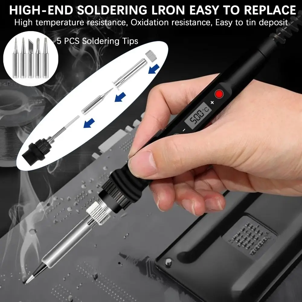 80W Electric Soldering Iron Digital Display Solder Tin Electronic Welding Repair Tools Iron Tips Adjustable Temperature
80W Electric Soldering Iron Digital Display Solder Tin Electronic Welding Repair Tools Iron Tips Adjustable Temperature