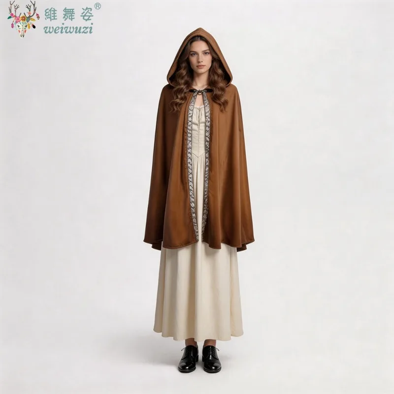 Halloween Retro Ribbon Edge Wizard Cosplay Hooded Cloak Medieval Renaissance Cloak Anime Costume Carnival Witch Vampire Robe
Halloween Retro Ribbon Edge Wizard Cosplay Hooded Cloak Medieval Renaissance Cloak Anime Costume Carnival Witch Vampire Robe