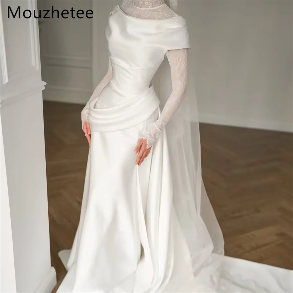 Mouzhetee Mermaid Elegant O-Neck Pleat Lace Wedding Dresses Simple Long Sleeve Brides Gown Custom Made 2026
Mouzhetee Mermaid Elegant O-Neck Pleat Lace Wedding Dresses Simple Long Sleeve Brides Gown Custom Made 2026