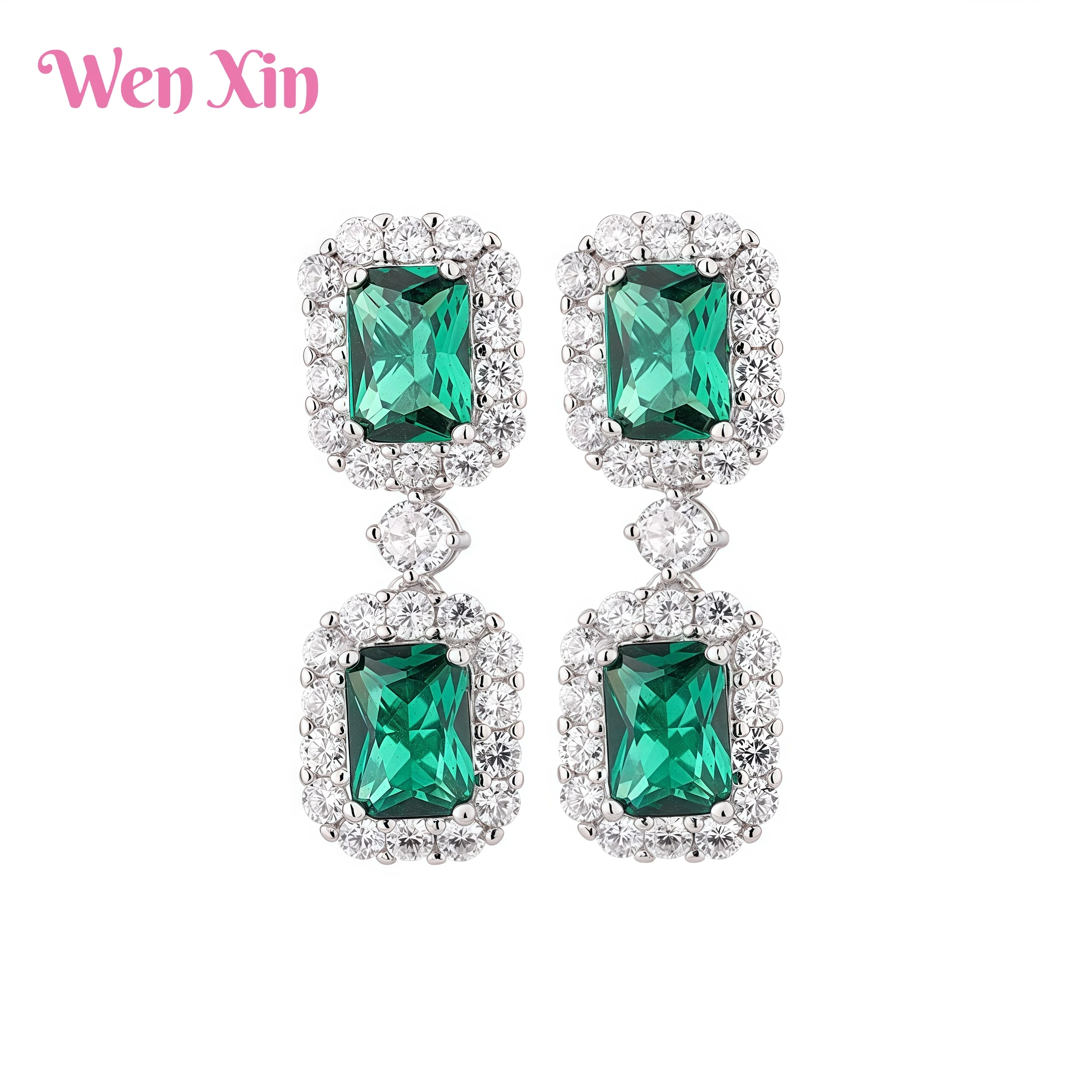 WENXIN Quality Luxury Brand classic Jewelry Earrings Gold Plated Eardrop Drop Certificated Women Square drill Earrings Jewelry
WENXIN Quality Luxury Brand classic Jewelry Earrings Gold Plated Eardrop Drop Certificated Women Square drill Earrings Jewelry
