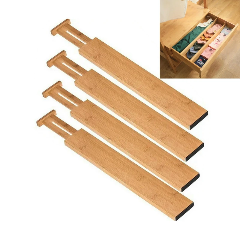 2/4PCS Adjustable Bamboo Drawer Dividers Bedroom Kitchen Drawer Storage Expandable Drawer Dividers For Cupboard Cabinet Wardrobe
2/4PCS Adjustable Bamboo Drawer Dividers Bedroom Kitchen Drawer Storage Expandable Drawer Dividers For Cupboard Cabinet Wardrobe