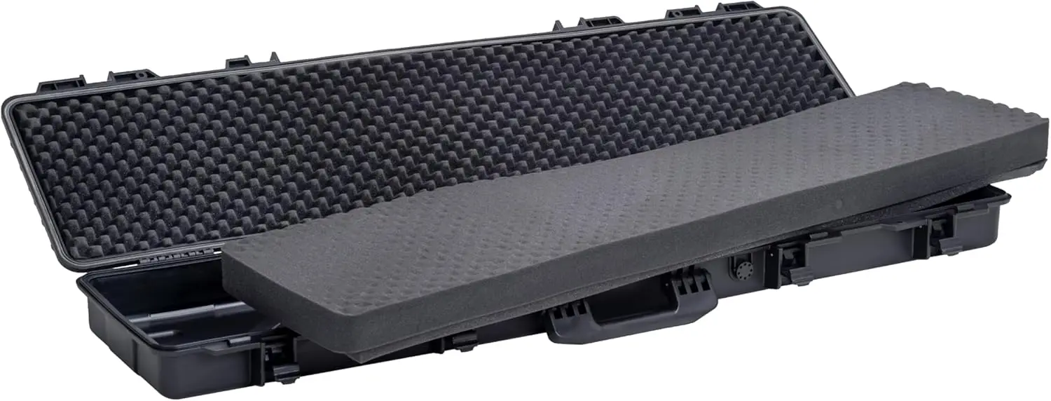 Portable Waterproof All Weather Hard Rifle Case,Soft Handle Grip,Customizable Fit Foam Inserted,without
Portable Waterproof All Weather Hard Rifle Case,Soft Handle Grip,Customizable Fit Foam Inserted,without