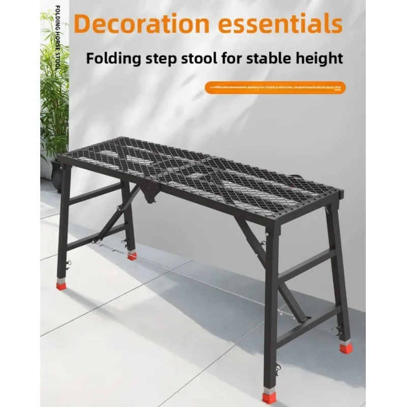 Indoor horse stool ladder, mobile platform ladder for decoration, climbing horse ladder, thickened folding scaffold, black paint
Indoor horse stool ladder, mobile platform ladder for decoration, climbing horse ladder, thickened folding scaffold, black paint