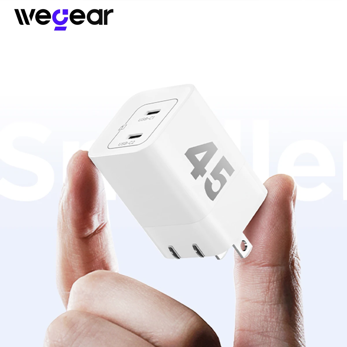 wegear 45W USB C Charger 2 Port PPS Compact Foldable GaN Charger for iPhone 17/16 iPad for Galaxy S25 S24 for Pixel 10/9
wegear 45W USB C Charger 2 Port PPS Compact Foldable GaN Charger for iPhone 17/16 iPad for Galaxy S25 S24 for Pixel 10/9