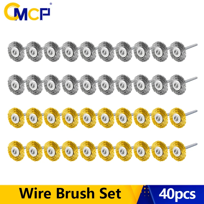 CMCP 40pcs Steel Wire Brushes Set 22mm Polishing Brass Brush for Mini Drill Dremel Accessories Rust Removal Brush Set
CMCP 40pcs Steel Wire Brushes Set 22mm Polishing Brass Brush for Mini Drill Dremel Accessories Rust Removal Brush Set