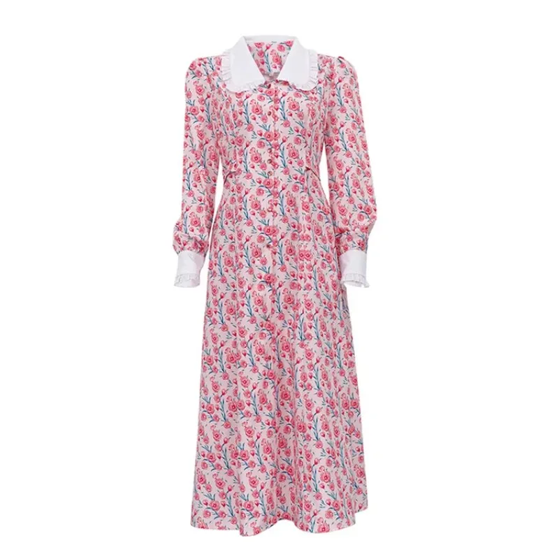 2026 Female Casual Single Breasting Dress Women's Elegant Doll Collar Long Sleeve Midi Dress Fashion Print Office Women Dresses
2026 Female Casual Single Breasting Dress Women's Elegant Doll Collar Long Sleeve Midi Dress Fashion Print Office Women Dresses
