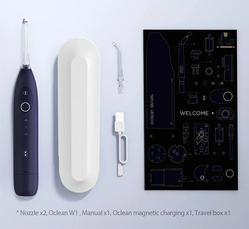 Портативный умный ирригатор Oclean W1 для полости рта, зубной ирригатор, водный флоссер, очиститель зубов Waterpulse, 30 дней автономной работы QH1
Портативный умный ирригатор Oclean W1 для полости рта, зубной ирригатор, водный флоссер, очиститель зубов Waterpulse, 30 дней автономной работы QH1