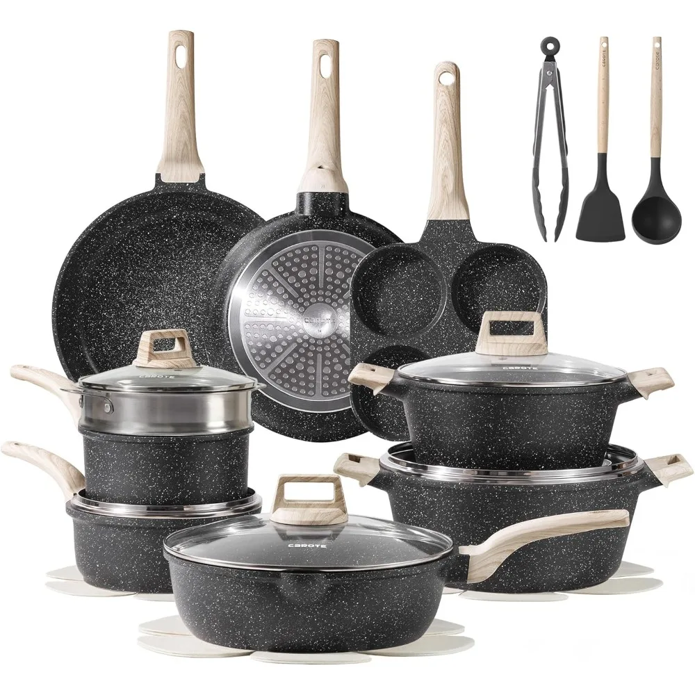 2025 CAROTE 21Pcs Pots and Pans Nonstick Cookware Set White Granite Induction Cookware Non Stick Cooking Set (PFOS, PFOA Free)
2025 CAROTE 21Pcs Pots and Pans Nonstick Cookware Set White Granite Induction Cookware Non Stick Cooking Set (PFOS, PFOA Free)