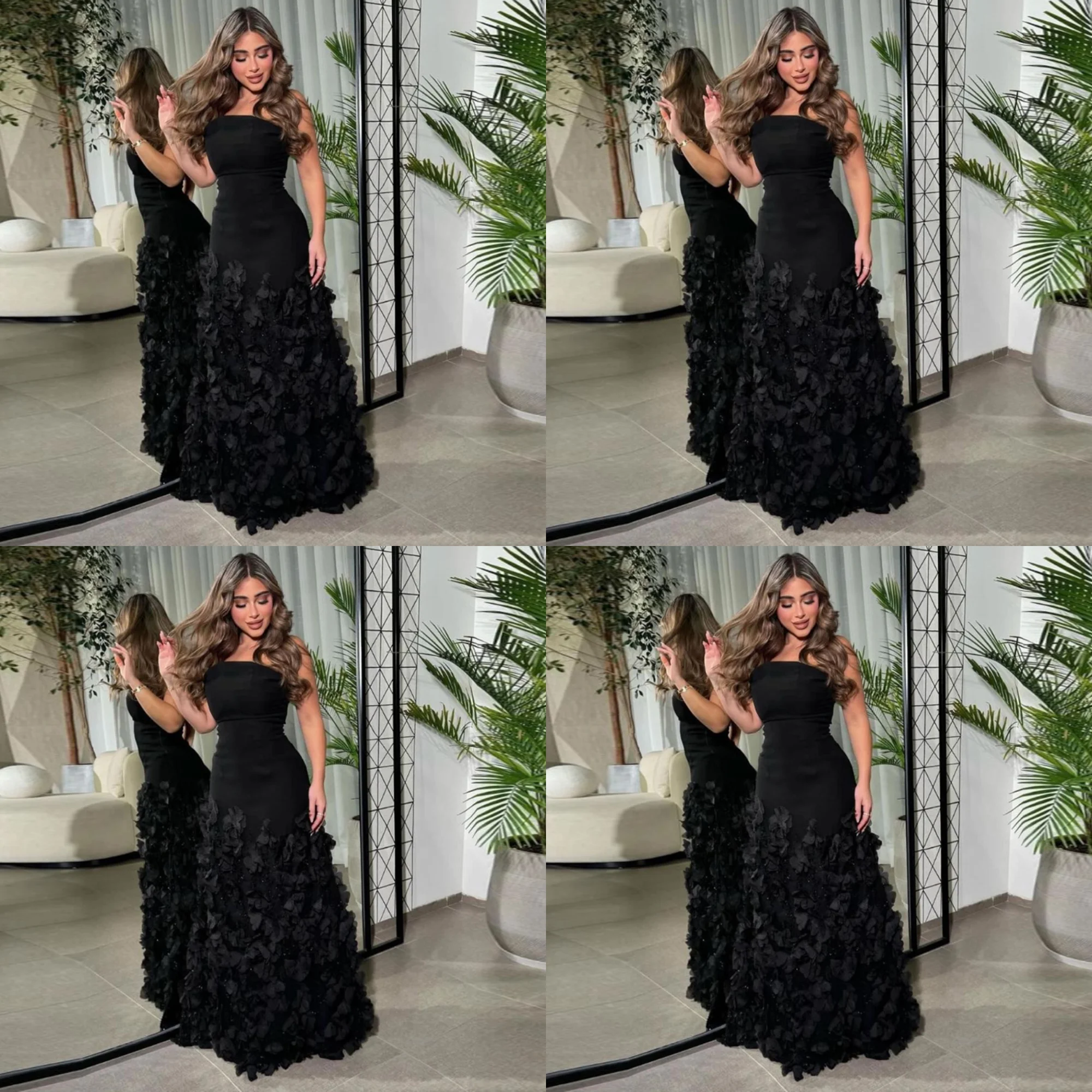 Luxury Boat Collar Satin 3D Floral Sheath Backless Long Bridesmaid Dress Pleated Evening Dress Bespoke Occasion for Women
Luxury Boat Collar Satin 3D Floral Sheath Backless Long Bridesmaid Dress Pleated Evening Dress Bespoke Occasion for Women