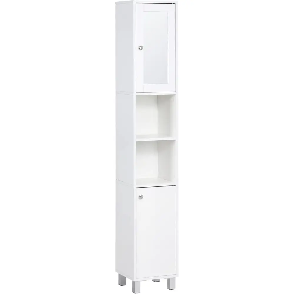 Elegant White Wooden Freestanding Tower Cabinet with Mirror for Bathroom and Living Room Storage
Elegant White Wooden Freestanding Tower Cabinet with Mirror for Bathroom and Living Room Storage