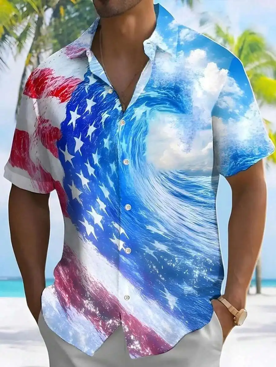 Mens American Flag 3D Print Short Sleeve Button Up Shirt Casual Summer Beach
Mens American Flag 3D Print Short Sleeve Button Up Shirt Casual Summer Beach