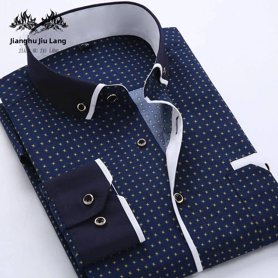 Slim Fit Casual Print Shirt Thin Long Sleeve Men's Fashionable Versatile Top Business Formal Cotton Youth Trendy Inner Wear
Slim Fit Casual Print Shirt Thin Long Sleeve Men's Fashionable Versatile Top Business Formal Cotton Youth Trendy Inner Wear