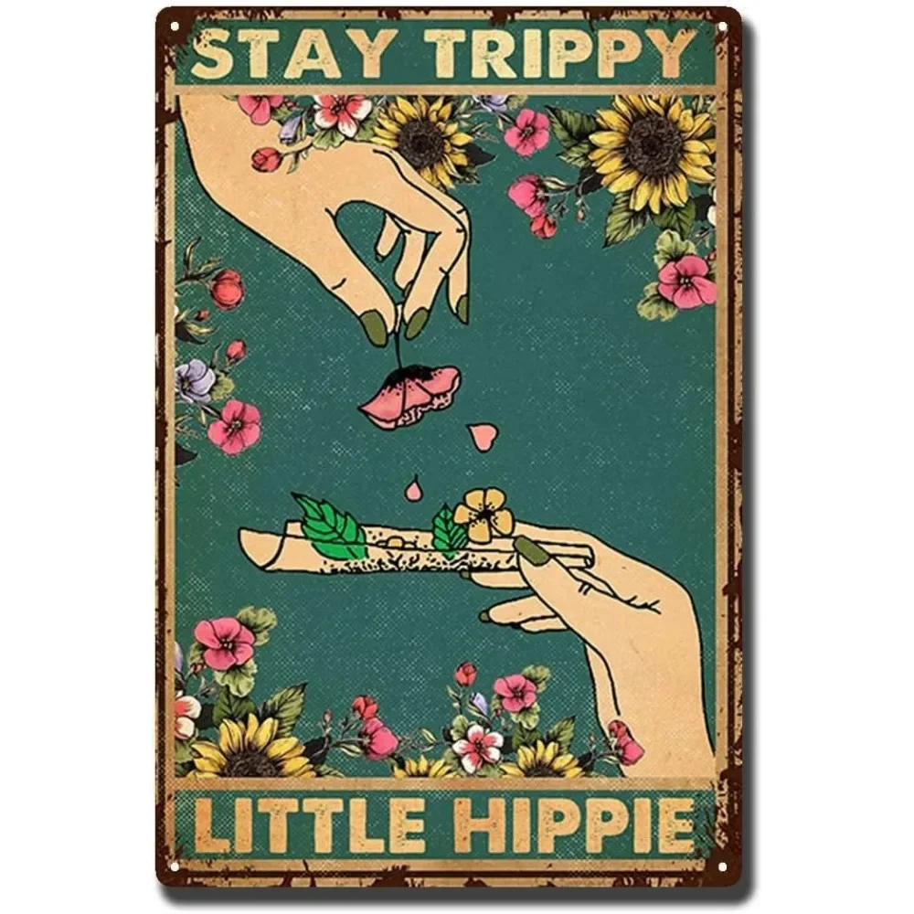 Trippy Little Hippie Tin Sign | Floral Weed Art Poster | Vertical 8x12 Inch Wall Decor | Great Gift for Hippie Lovers
Trippy Little Hippie Tin Sign | Floral Weed Art Poster | Vertical 8x12 Inch Wall Decor | Great Gift for Hippie Lovers