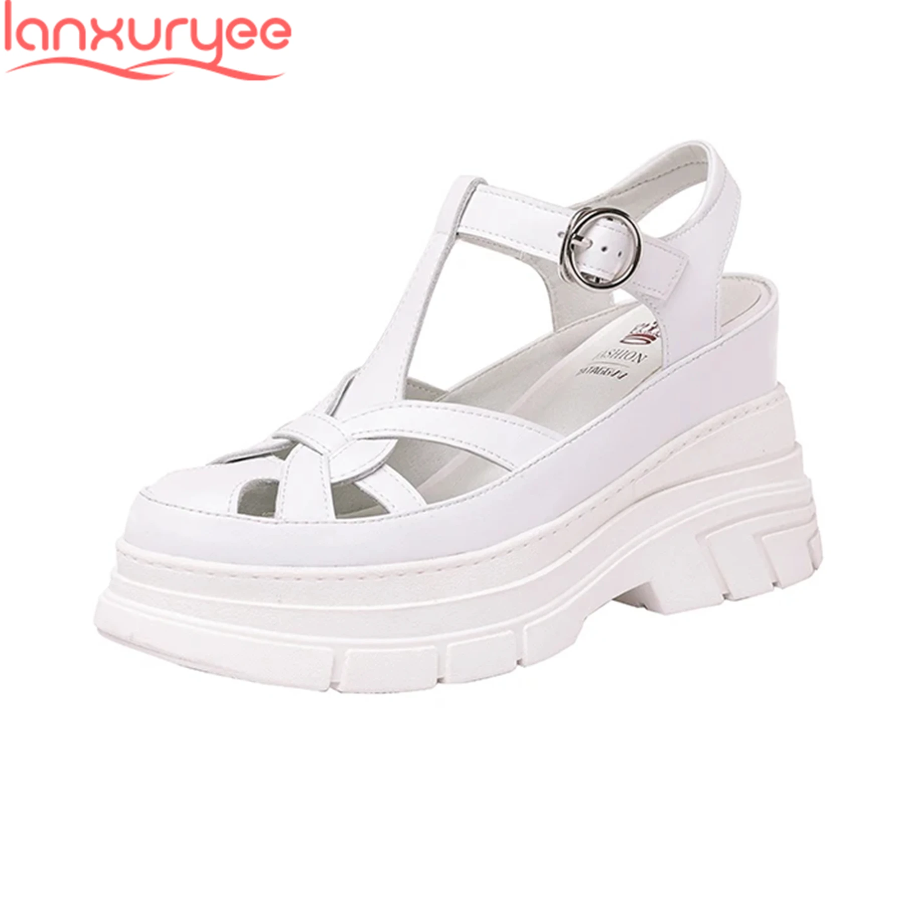 Lanxuryee 12cm Cow Leather Breathable Summer Shoes Super High Casual Hollow Brand Comfort Increase Modern Platform Women Sandals
Lanxuryee 12cm Cow Leather Breathable Summer Shoes Super High Casual Hollow Brand Comfort Increase Modern Platform Women Sandals