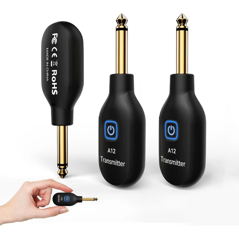 A12 Wireless Electric Guitar Transmitter Receiver 2.4GHz System 24-bit 48KHz Audio, 100ft Range, No Latency for Bass Accessories
A12 Wireless Electric Guitar Transmitter Receiver 2.4GHz System 24-bit 48KHz Audio, 100ft Range, No Latency for Bass Accessories
