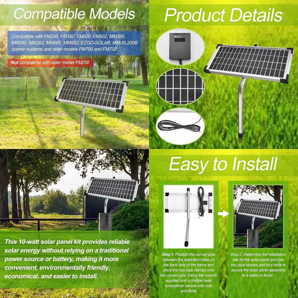 Комплект солнечных панелей 10 Вт для автоматических ворот, совместимый с системами открывания ворот
Комплект солнечных панелей 10 Вт для автоматических ворот, совместимый с системами открывания ворот