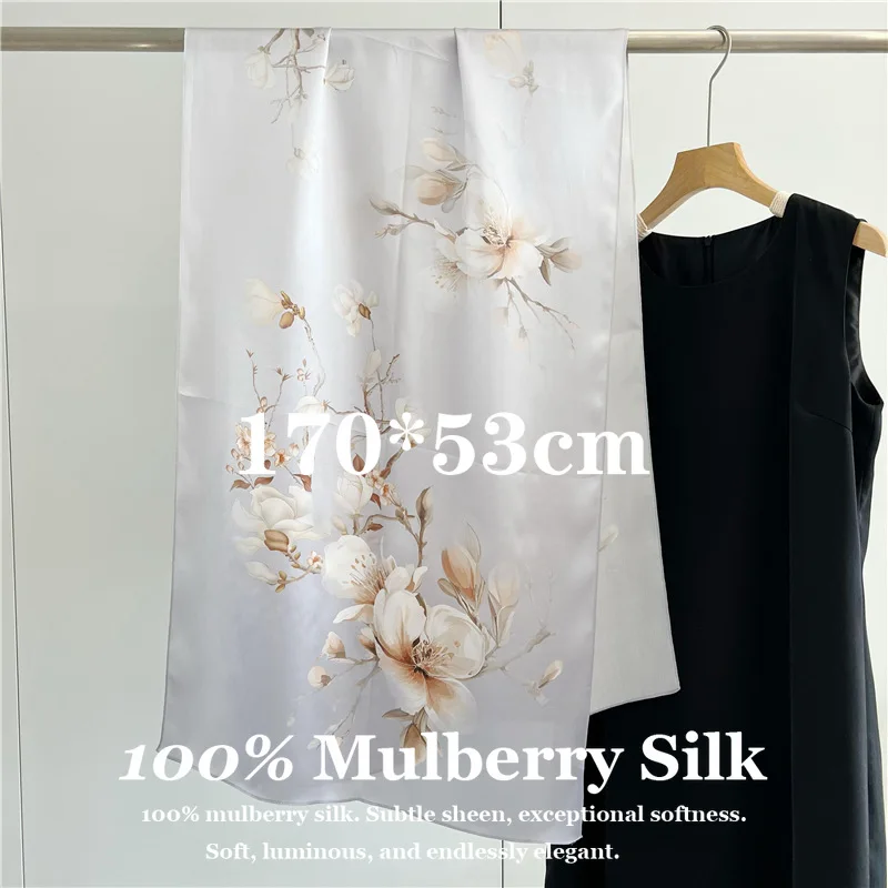 100% Silk Scarf Shoulder Wrap 170x53cm for Office Air Condition Gift Mother Wife Soft Breathable Echarpes Bufanda Shawl Scarves
100% Silk Scarf Shoulder Wrap 170x53cm for Office Air Condition Gift Mother Wife Soft Breathable Echarpes Bufanda Shawl Scarves