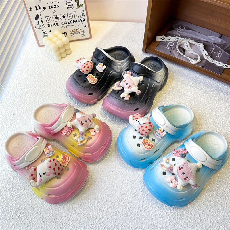 Sandals EVA Summer Fashion Cartoon Outdoor Flat Bottom For Girls Breathable Anti-slip Thick Bottom Black Blue Size 28-39
Sandals EVA Summer Fashion Cartoon Outdoor Flat Bottom For Girls Breathable Anti-slip Thick Bottom Black Blue Size 28-39