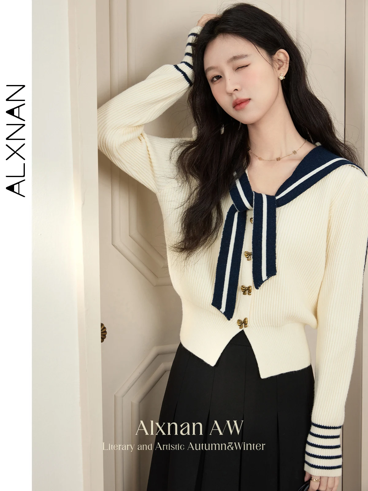 ALXNAN Women's Cropped Knitted Sweaters V-neck Long Sleeve Bow Buttons Detachable Shawl Pullovers 2024 Autumn Winter Tops L51566
ALXNAN Women's Cropped Knitted Sweaters V-neck Long Sleeve Bow Buttons Detachable Shawl Pullovers 2024 Autumn Winter Tops L51566