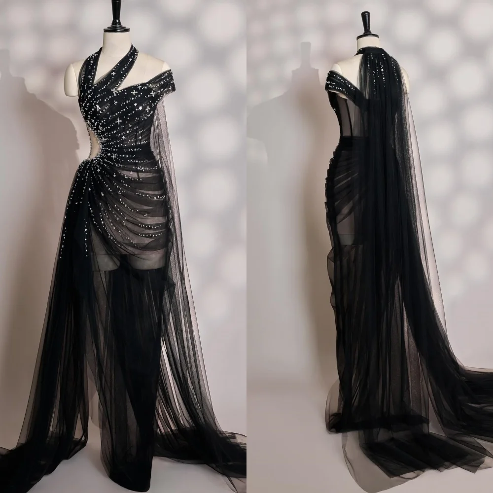 Customized Sparkle Intricate Tulle Rhinestone Draped Straight Halter Long Dresses Bespoke Occasion Dresses High Quality Fashion
Customized Sparkle Intricate Tulle Rhinestone Draped Straight Halter Long Dresses Bespoke Occasion Dresses High Quality Fashion