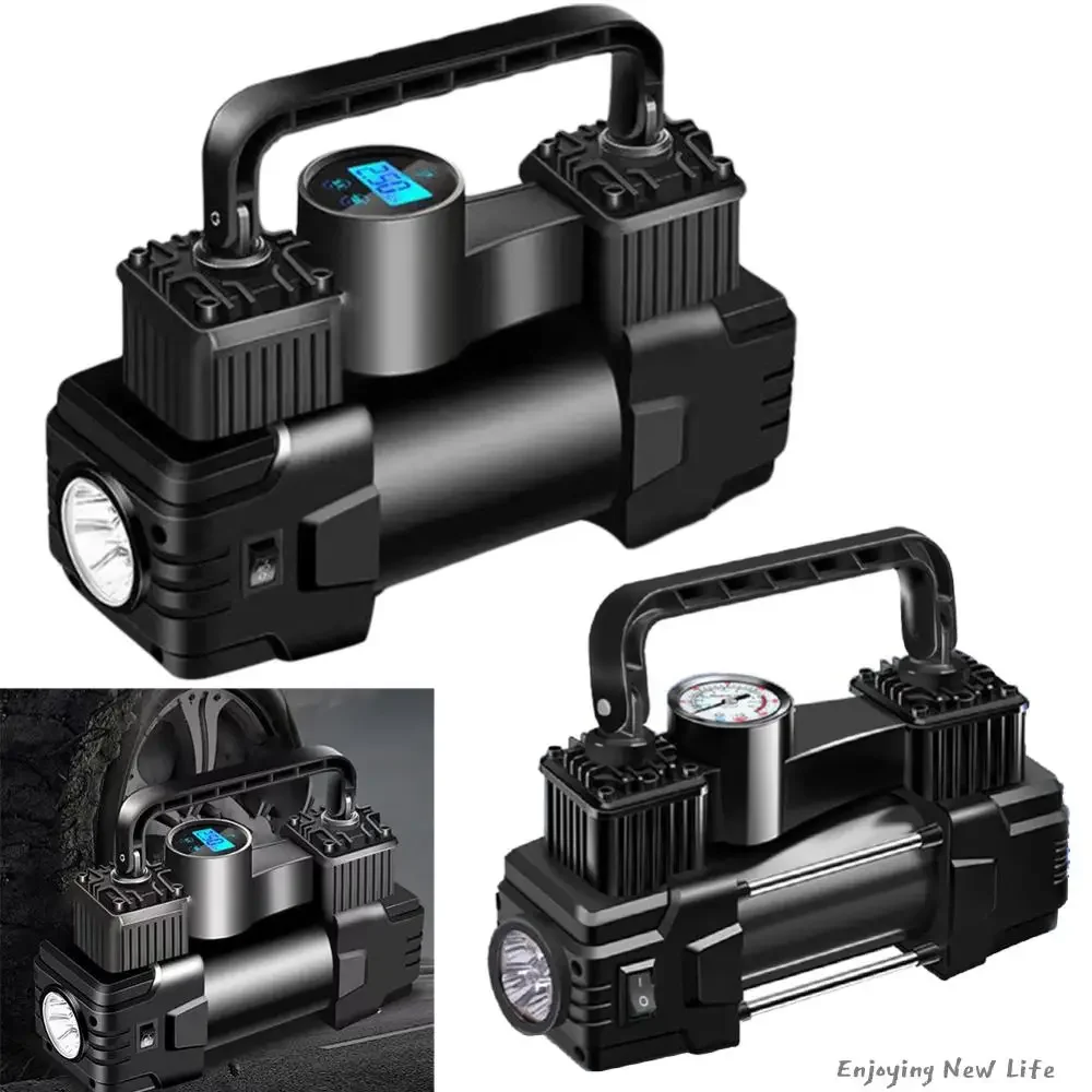 12V 150PSI Car Electric Air Pump with Pressure Gauge Auto Inflatable Pump Dual Cylinder Car Tire Inflatable Pump with LED Light
12V 150PSI Car Electric Air Pump with Pressure Gauge Auto Inflatable Pump Dual Cylinder Car Tire Inflatable Pump with LED Light
