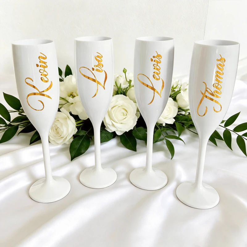 Personalized White Plastic Champagne Flute Custom Champagne Glasses Wedding Bridesmaids Gift Bachelorette Party Glasses
Personalized White Plastic Champagne Flute Custom Champagne Glasses Wedding Bridesmaids Gift Bachelorette Party Glasses