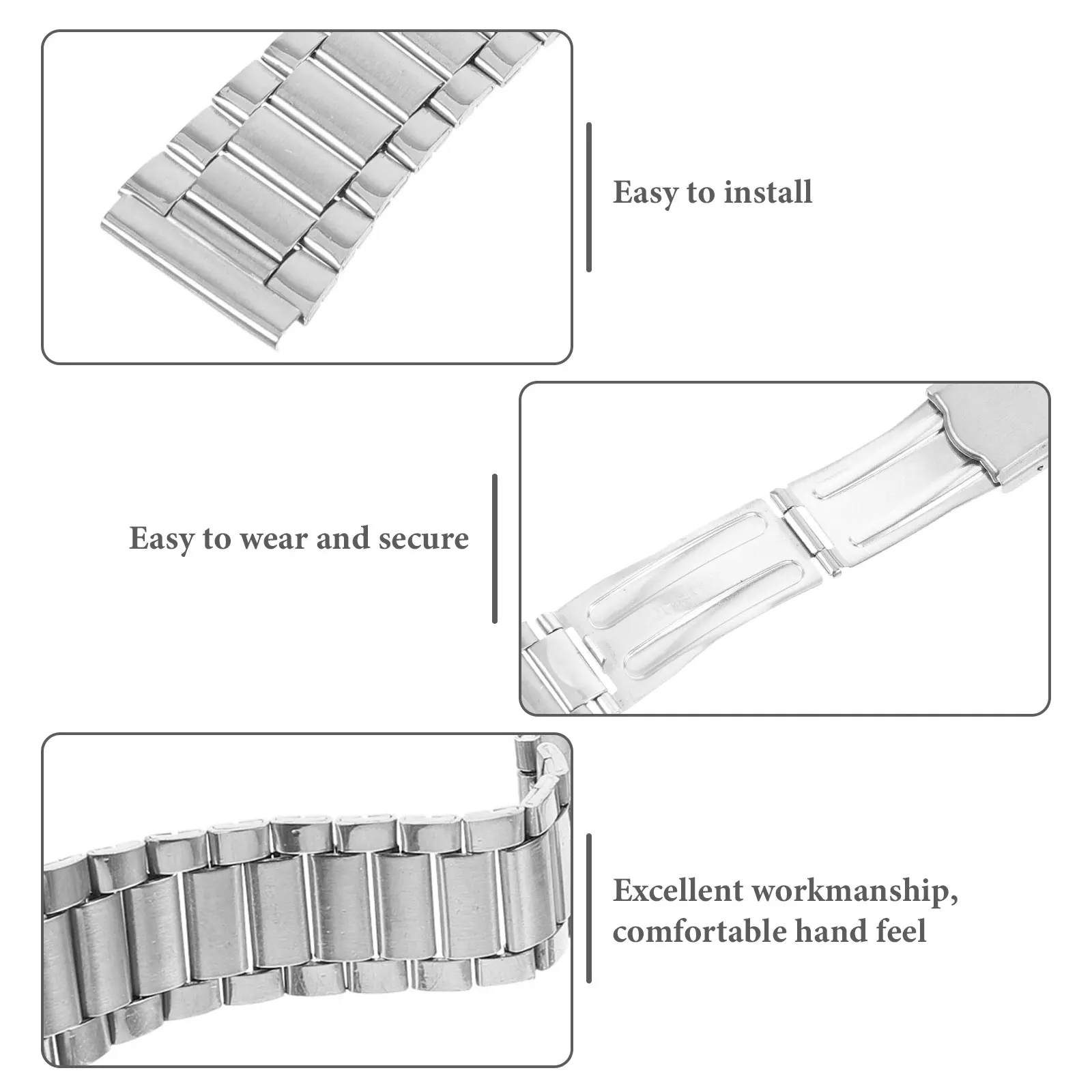 Stainless Steel Watch 18mm Silver Color Old Style Flat Link Bracelet Folding Clasp Replacement Strap for Men
Stainless Steel Watch 18mm Silver Color Old Style Flat Link Bracelet Folding Clasp Replacement Strap for Men
