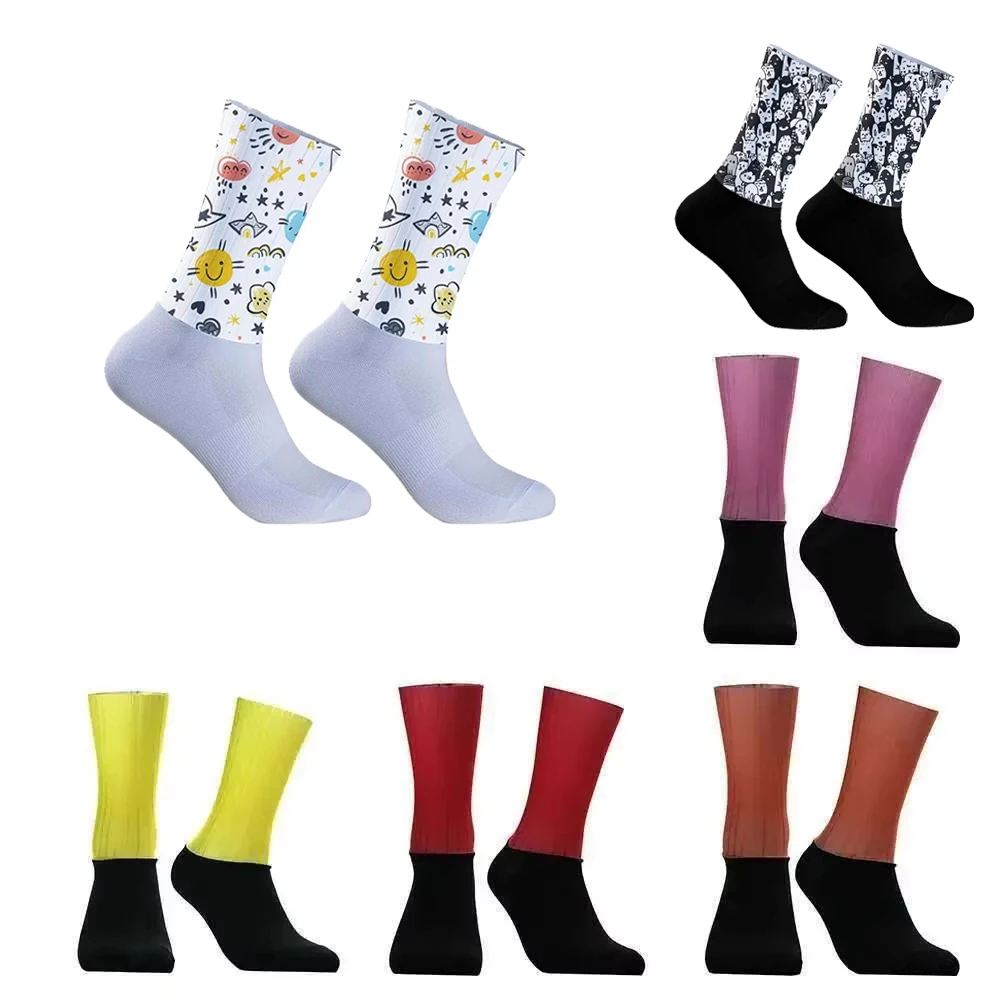 Новые носки Pro Team Aero, противоскользящие силиконовые велосипедные носки, мужские велосипедные спортивные носки для бега, Calcetines 
Новые носки Pro Team Aero, противоскользящие силиконовые велосипедные носки, мужские велосипедные спортивные носки для бега, Calcetines